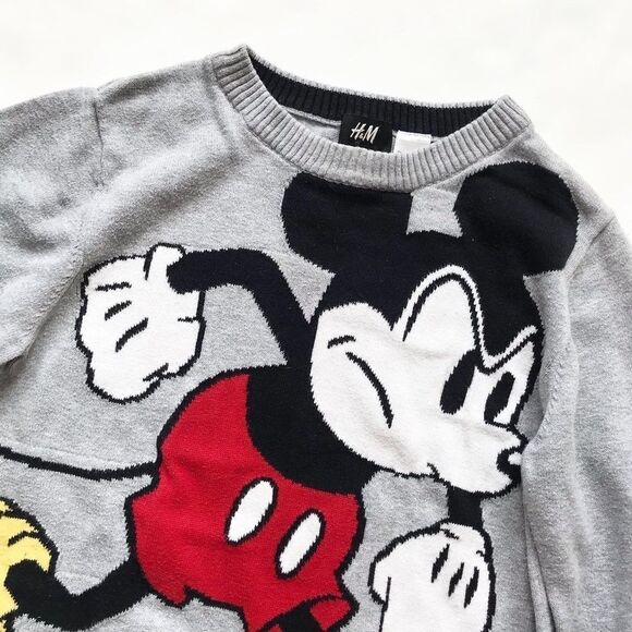 H&M Disney angry Mickey Mouse knit sweater VGUC 6-8Y - Picture 2 of 5